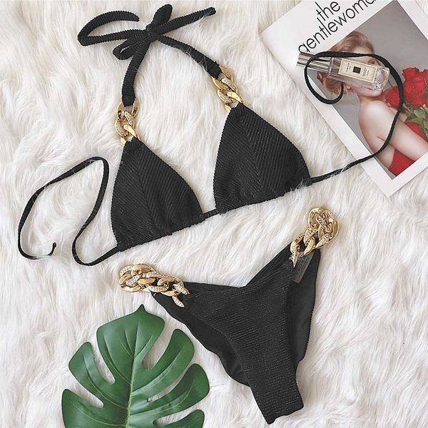 swim wear halter metal chains crystal diamond bikini women swimsuit female ribbed swimwear two pieces bikini set brazilian bathing suit t221
swim wear halter metal chains crystal diamond bikini women swimsuit female ribbed swimwear two pieces bikini set brazilian bathing suit t221