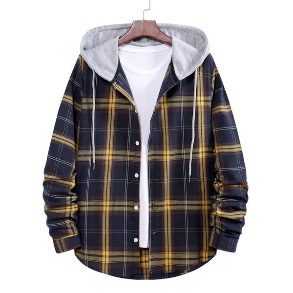 men's casual shirts long sleeve quilted lined flannel with hood button-down flannel plaid hoodie shirt lightweight jacket, White;black
men's casual shirts long sleeve quilted lined flannel with hood button-down flannel plaid hoodie shirt lightweight jacket, White;black