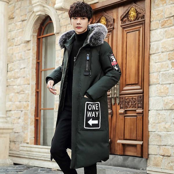 men's down jacket 2022 winter hooded comfortable medium long white duck with fur collar thickened cold resistant coat, Black
men's down jacket 2022 winter hooded comfortable medium long white duck with fur collar thickened cold resistant coat, Black