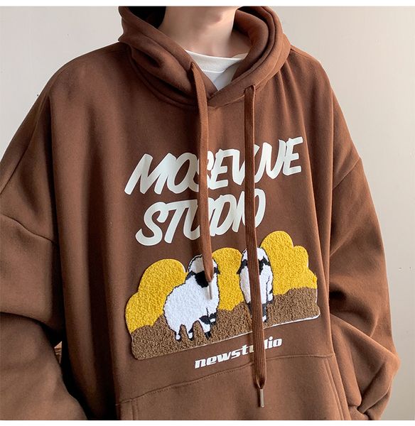 towel embroidered lamb men's hoodies fashion brand large size fleece thicken pullovers male hooded clothing sweatershirts, Black
towel embroidered lamb men's hoodies fashion brand large size fleece thicken pullovers male hooded clothing sweatershirts, Black