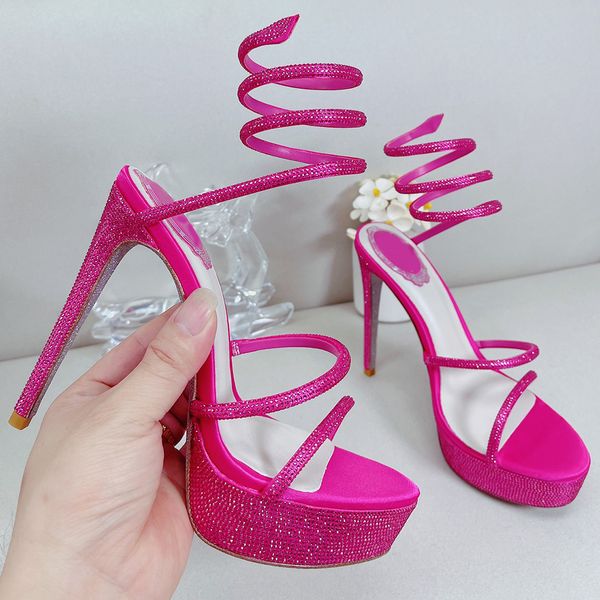 designer womens sandals rhinestone snake winding shoes 14cm high heeled water drill platform heel wedding party sandal 35-43 with box, Black
designer womens sandals rhinestone snake winding shoes 14cm high heeled water drill platform heel wedding party sandal 35-43 with box, Black