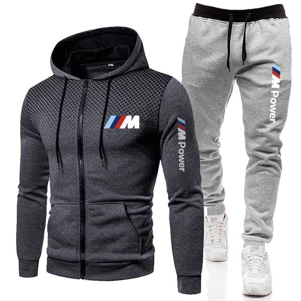 men's suit hoodie sweatpants sports zipper sweatshirt set bmw 2-piece sportswear brand clothing240m, Black
men's suit hoodie sweatpants sports zipper sweatshirt set bmw 2-piece sportswear brand clothing240m, Black