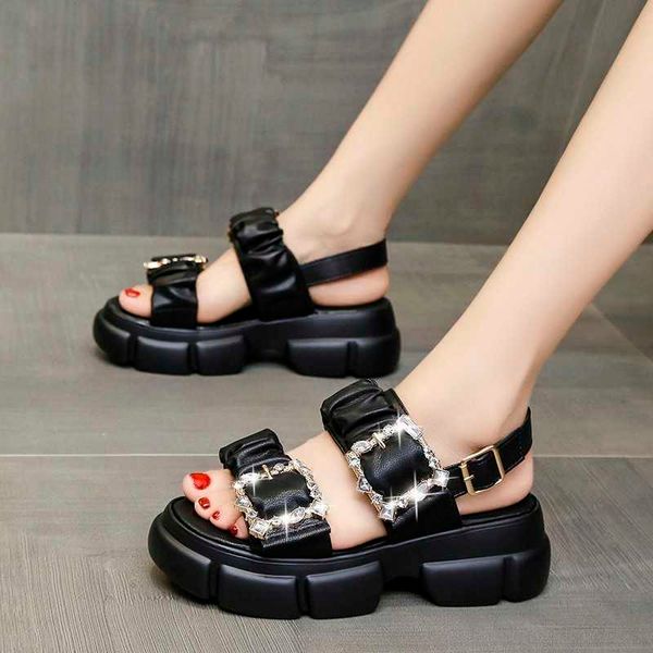 sandals women's open toe sandals platform heighten buckle strap roman shoes summer new fashion flat casual sandals female t221209, Black
sandals women's open toe sandals platform heighten buckle strap roman shoes summer new fashion flat casual sandals female t221209, Black
