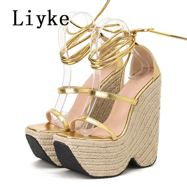 sandals liyke size 35-42 summer platform sandals women open toe wedge high heels sandalias fashion ankle cross lace-up party shoes gold t221, Black
sandals liyke size 35-42 summer platform sandals women open toe wedge high heels sandalias fashion ankle cross lace-up party shoes gold t221, Black