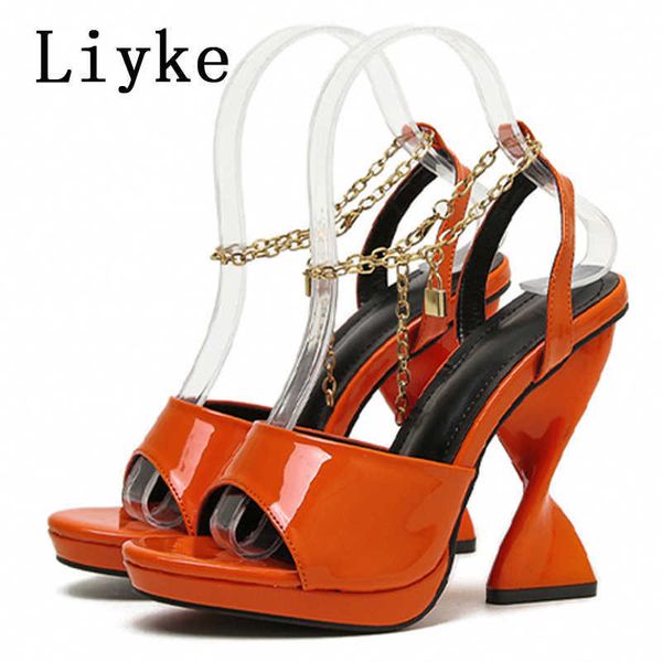 sandals liyke fashion chic strange chunky high heels platform sandals women black green patent leather peep toe chain ankle strap shoes t221
sandals liyke fashion chic strange chunky high heels platform sandals women black green patent leather peep toe chain ankle strap shoes t221