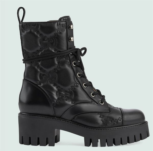 women ankle boot matelasse lace-up boot double g leather chunky hiking martin boots classic flat booties 22s, Black
women ankle boot matelasse lace-up boot double g leather chunky hiking martin boots classic flat booties 22s, Black