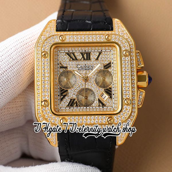 twf zy0008 miyota 9100 chronograph automatic mens watch yellow gold diamond inlay case diamonds dial roman markers leather strap super editi, Slivery;brown
twf zy0008 miyota 9100 chronograph automatic mens watch yellow gold diamond inlay case diamonds dial roman markers leather strap super editi, Slivery;brown
