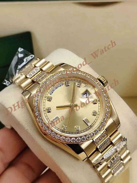 36mm watches for men ladies women's date champagne dial yellow gold watch fashion business automatic movement diamond bracelet wristmap, Slivery;brown
36mm watches for men ladies women's date champagne dial yellow gold watch fashion business automatic movement diamond bracelet wristmap, Slivery;brown
