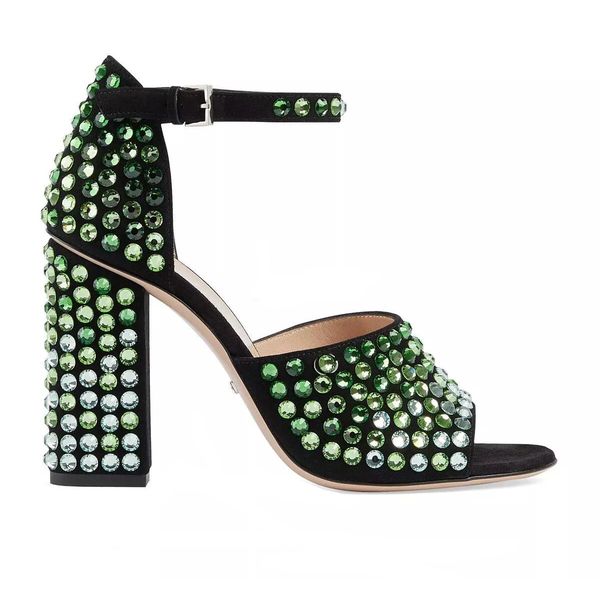 chunky heel sandals designer classic gold button crystal rhinestone embellished slipper10cm high heeled women shoes 35-42 with box cover hee, Black
chunky heel sandals designer classic gold button crystal rhinestone embellished slipper10cm high heeled women shoes 35-42 with box cover hee, Black