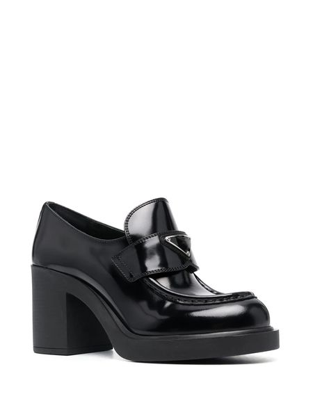designer loafers women dress shoes luxury metal triangle logo chocolate high-heeled brushed leather loafer block heel round toes eu35-40 wit, Black
designer loafers women dress shoes luxury metal triangle logo chocolate high-heeled brushed leather loafer block heel round toes eu35-40 wit, Black