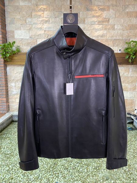 pra mens real leather jacket outwear designer luxury gift fathers day glossy padding jacket men tom brown clothing lamb skin, Black
pra mens real leather jacket outwear designer luxury gift fathers day glossy padding jacket men tom brown clothing lamb skin, Black