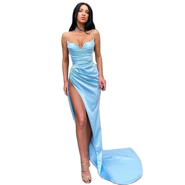 2023 high side split prom dresses sleeveless spaghetti straps evening gowns mermaid backless fashions outfits vestidos de gala, Black
2023 high side split prom dresses sleeveless spaghetti straps evening gowns mermaid backless fashions outfits vestidos de gala, Black