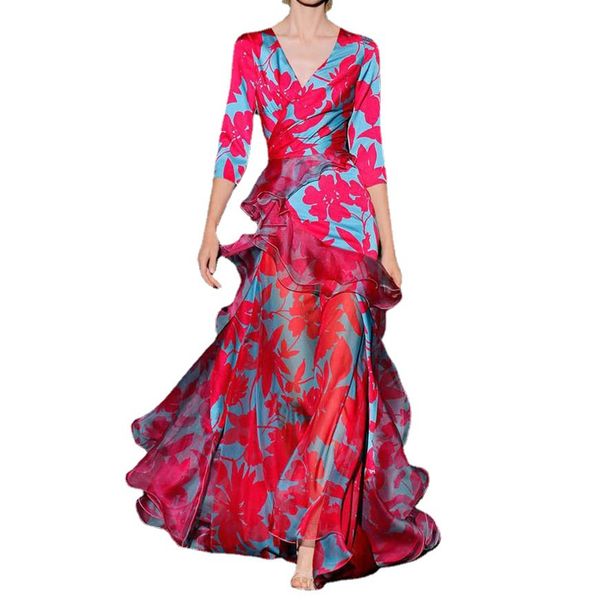 2022 summer new women's temperament red digital print dress v-neck long sleeve waist length skirt, Black;gray
2022 summer new women's temperament red digital print dress v-neck long sleeve waist length skirt, Black;gray