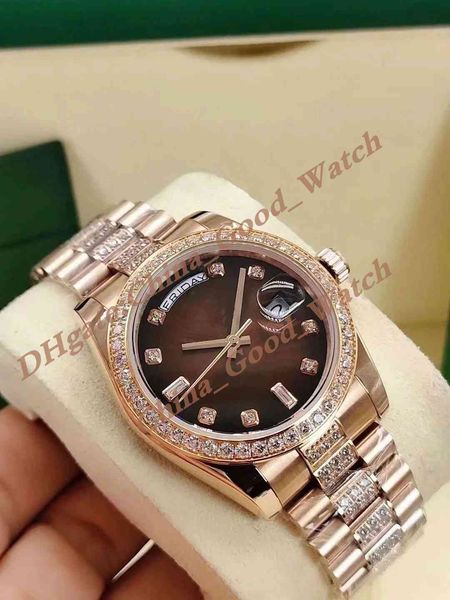9 color 36mm watches for men ladies women's date champagne dial rose gold watch fashion business automatic movement diamond bracelet st, Slivery;brown
9 color 36mm watches for men ladies women's date champagne dial rose gold watch fashion business automatic movement diamond bracelet st, Slivery;brown
