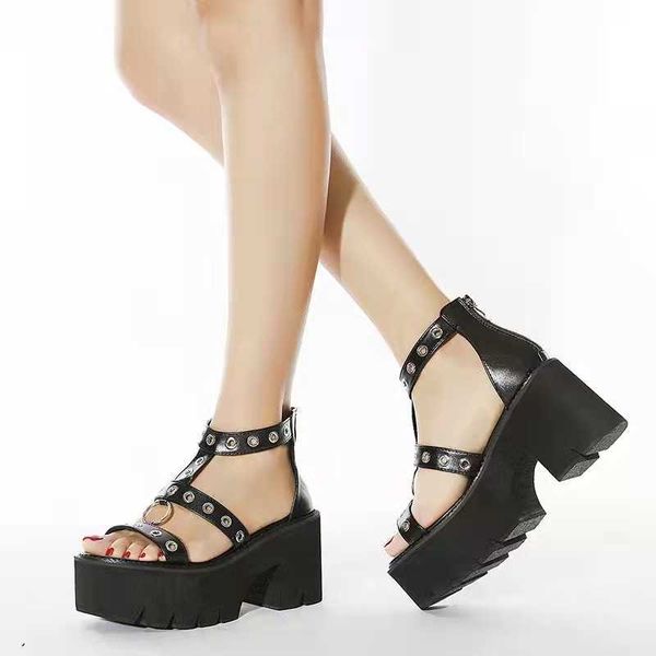 sandals summer women platform sandals metal ring cutout high heels punk goth platform shoes ladies heel sandalias sandales femmes t t221209, Black
sandals summer women platform sandals metal ring cutout high heels punk goth platform shoes ladies heel sandalias sandales femmes t t221209, Black
