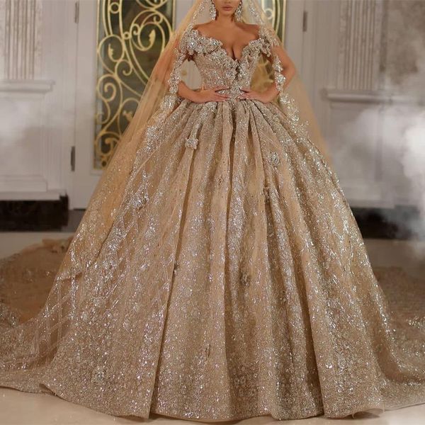 luxury ball gown wedding dresses appliques v neck sleeveless strapless sparkly sequins appliques beaded lace ruffles floor length train brid, White
luxury ball gown wedding dresses appliques v neck sleeveless strapless sparkly sequins appliques beaded lace ruffles floor length train brid, White