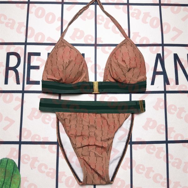 stripe logo bikini letter print swimwear womens bra with gold buckle thong swimsuit halter bikinis
stripe logo bikini letter print swimwear womens bra with gold buckle thong swimsuit halter bikinis