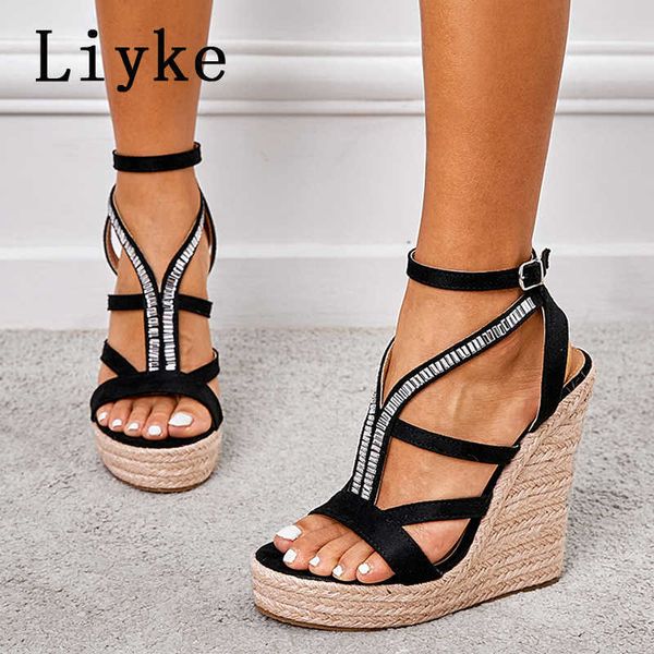 sandals liyke fashion crystal platform sandals summer open toe ankle buckle strap party dress high heels wedges shoes for women t221209, Black
sandals liyke fashion crystal platform sandals summer open toe ankle buckle strap party dress high heels wedges shoes for women t221209, Black