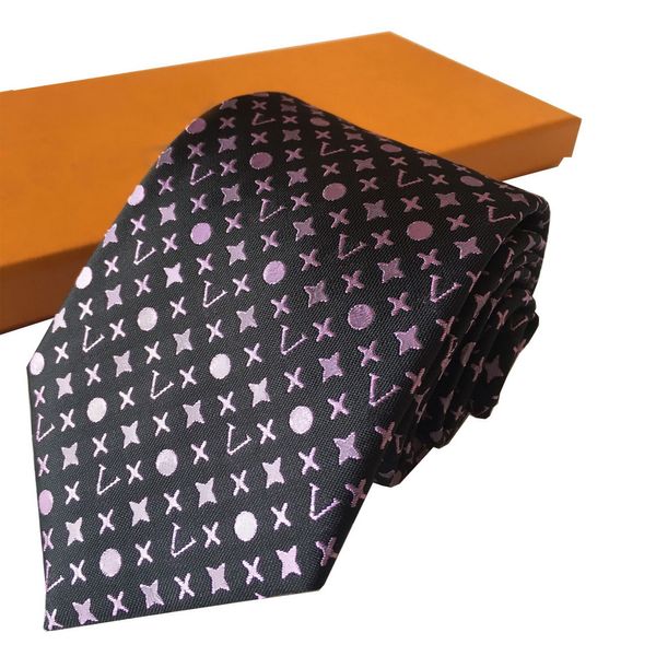 

Designer Neckties Men Neck Ties Mens Neckties Letter Print Business Leisure Cravat Silk Luxury With Original Box