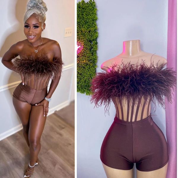 fashion jumpsuit cocktail dresses for black girl feathers strapless slim american style robe de bal
fashion jumpsuit cocktail dresses for black girl feathers strapless slim american style robe de bal