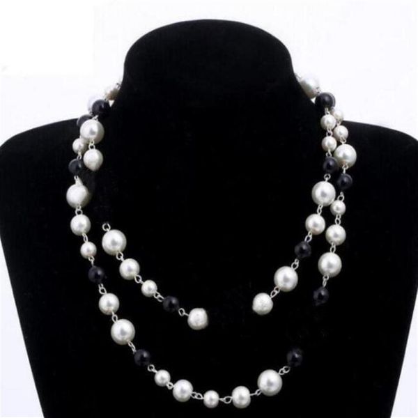 designer jewelry necklace elegant women black and white pearl sweater chain paris fashion diamond necklaces wedding jewelrys accessorie300h, Silver
designer jewelry necklace elegant women black and white pearl sweater chain paris fashion diamond necklaces wedding jewelrys accessorie300h, Silver