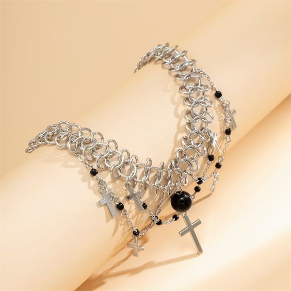 necklaces bracelet designer jewelry multi-layered geometric alloy necklace creative exaggeration simple cross chain multi-element punk metal, Silver
necklaces bracelet designer jewelry multi-layered geometric alloy necklace creative exaggeration simple cross chain multi-element punk metal, Silver