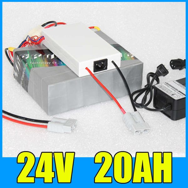 Image of 24V 20AH Lithium Battery Pack 29.4V 500W Electric bicycle Scooter solar energy Battery Free BMS Charger Shipping