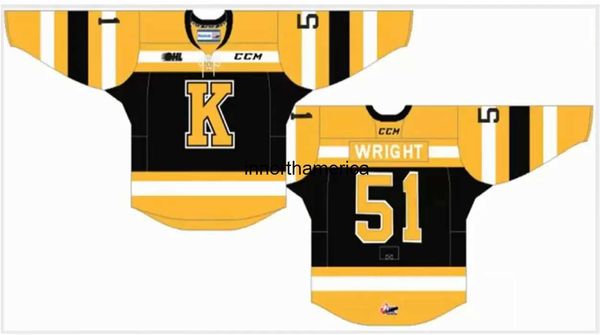 Image of Custom Vintage Ohl Kingstons Frontenacs 51 Shane Wright Jersey Hockey Jersey Men Youth Women Ccm Any Name Number Size S-5xl