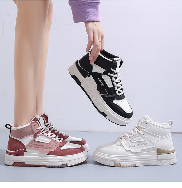 small white shoes 2022 autumn and winter new thick soled casual versatile soft soled sports high women's shoes, Black
small white shoes 2022 autumn and winter new thick soled casual versatile soft soled sports high women's shoes, Black