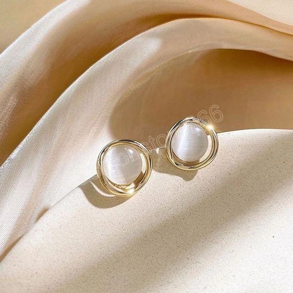 korean round opal stud earrings jewelry minimalist style geometric earrings romantic girl gift accessories, Golden;silver
korean round opal stud earrings jewelry minimalist style geometric earrings romantic girl gift accessories, Golden;silver