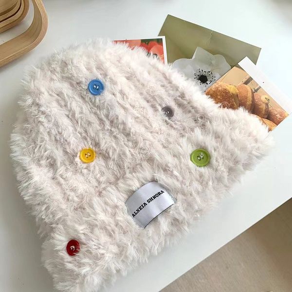 winter women fluffy fur hat button decorated soft plush caps outdoor snow coldproof warm benines ear protection knitted cap, Blue;gray
winter women fluffy fur hat button decorated soft plush caps outdoor snow coldproof warm benines ear protection knitted cap, Blue;gray