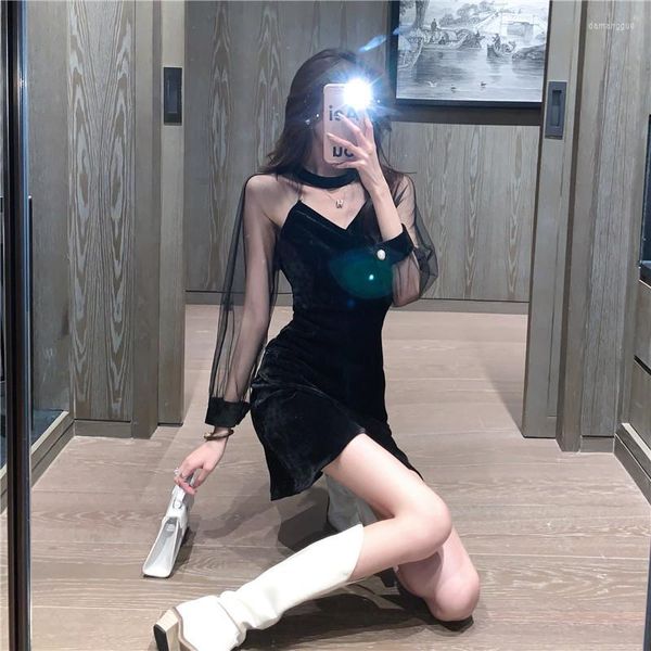 casual dresses women one piece dress autumn 2022 office lady korea style long sleeve patchwork solid mesh o-neck zipper, Black;gray
casual dresses women one piece dress autumn 2022 office lady korea style long sleeve patchwork solid mesh o-neck zipper, Black;gray