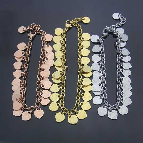 ld chain luxury designer signature heart bracelet diamond 18k gold plated 925 stainless steel wedding valentine's day gift with box, Black
ld chain luxury designer signature heart bracelet diamond 18k gold plated 925 stainless steel wedding valentine's day gift with box, Black