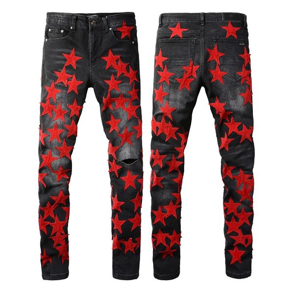 mens jeans for guys rip slim fit skinny man pants orange star patches wearing biker denim stretch cult stretch motorcycle trendy long straig, Blue
mens jeans for guys rip slim fit skinny man pants orange star patches wearing biker denim stretch cult stretch motorcycle trendy long straig, Blue