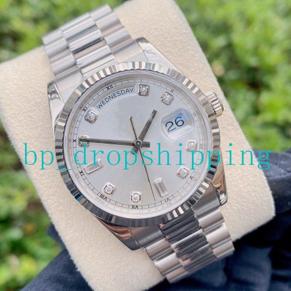 new's design watch 40mm automatic mechanical size silver dial case middle row shell drill sapphire oystersteel bracelet fashion wristwa, Slivery;brown
new's design watch 40mm automatic mechanical size silver dial case middle row shell drill sapphire oystersteel bracelet fashion wristwa, Slivery;brown