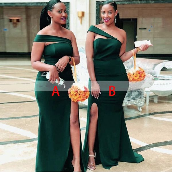 high slit dark green bridesmaid dresses african women mermaid off shoulder wedding guest party dress vestido madrinha, White;pink
high slit dark green bridesmaid dresses african women mermaid off shoulder wedding guest party dress vestido madrinha, White;pink