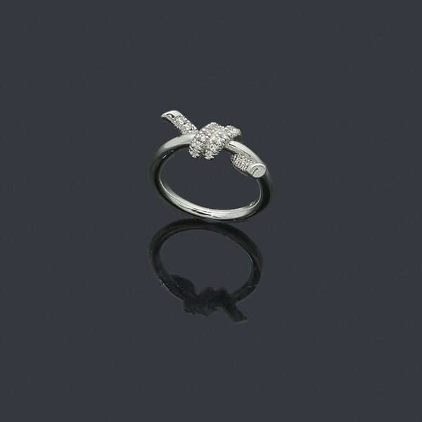 designer ladies rope knot ring luxury ring with diamonds fashion ring classic jewelry 18k gold plated rose wedding wholesale adjustable with, Silver
designer ladies rope knot ring luxury ring with diamonds fashion ring classic jewelry 18k gold plated rose wedding wholesale adjustable with, Silver