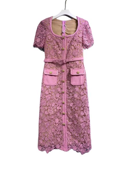 spring 2023 new premium round neck water soluble flower short sleeve dress, Black;gray
spring 2023 new premium round neck water soluble flower short sleeve dress, Black;gray