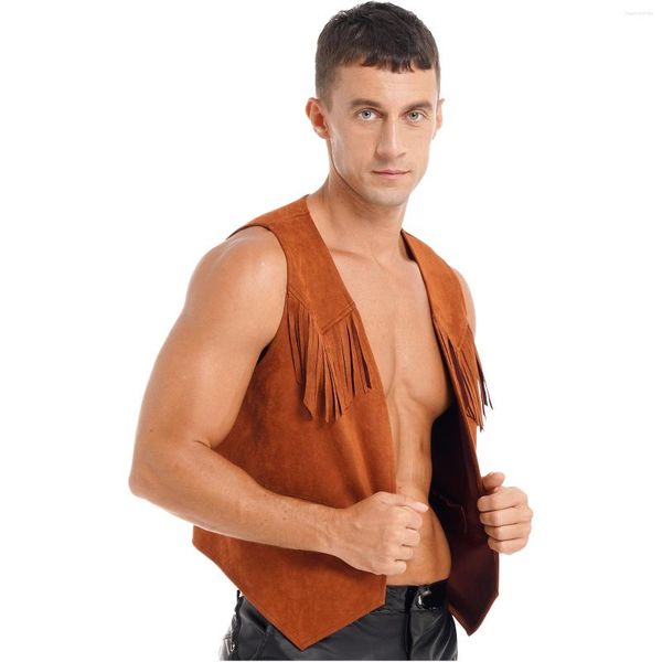 men's vests mens suede fringed vest open front tassel waistcoat male clothing halloween costume irregular hem sleeveless jacket, Black;white
men's vests mens suede fringed vest open front tassel waistcoat male clothing halloween costume irregular hem sleeveless jacket, Black;white
