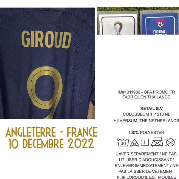 american college football wear 2022 match worn player issue vs angleterre giroud griezmann tchouameni dembele rabiot giroud maillot name num, Black
american college football wear 2022 match worn player issue vs angleterre giroud griezmann tchouameni dembele rabiot giroud maillot name num, Black