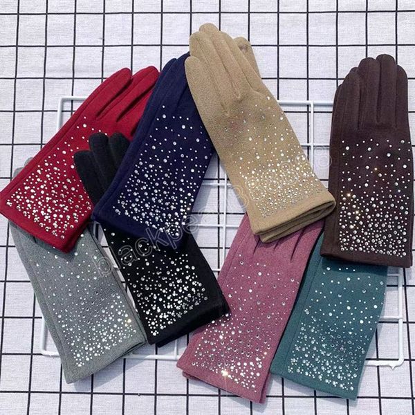 rhinestone gloves for women winter full finger touch screen plus velvet warm windproof driving female gloves mittens, Blue;gray
rhinestone gloves for women winter full finger touch screen plus velvet warm windproof driving female gloves mittens, Blue;gray