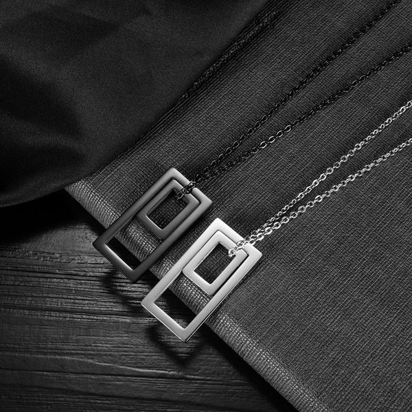 wholesale pendant geometric square men and women's versatile titanium steel hip hop necklace love jewelry, Silver
wholesale pendant geometric square men and women's versatile titanium steel hip hop necklace love jewelry, Silver
