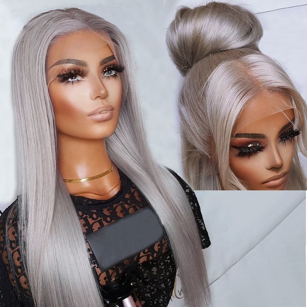 silver grey simulation human hair wig hd lace frontal 30 inch blonde wig colored straight brazilian pre plucked, Black
silver grey simulation human hair wig hd lace frontal 30 inch blonde wig colored straight brazilian pre plucked, Black