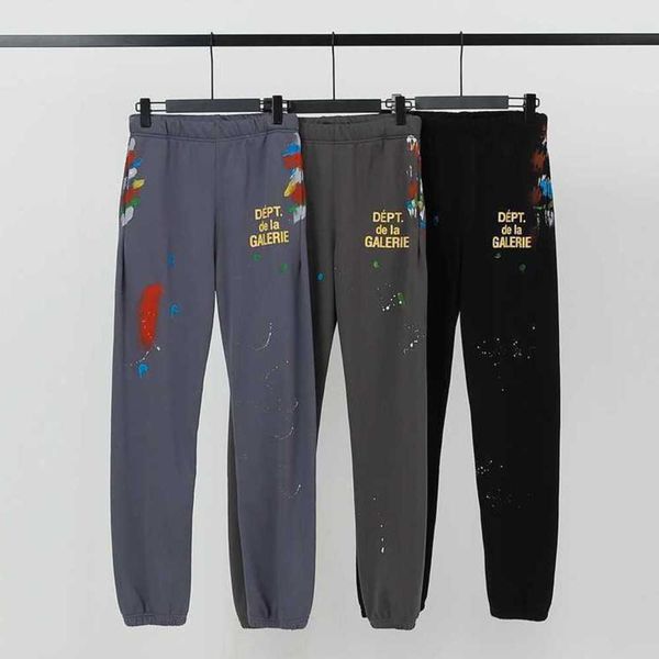 fashion galleryes casual pants dept high version street speckle lettered printed men's women's loose leggings cou7, Black
fashion galleryes casual pants dept high version street speckle lettered printed men's women's loose leggings cou7, Black