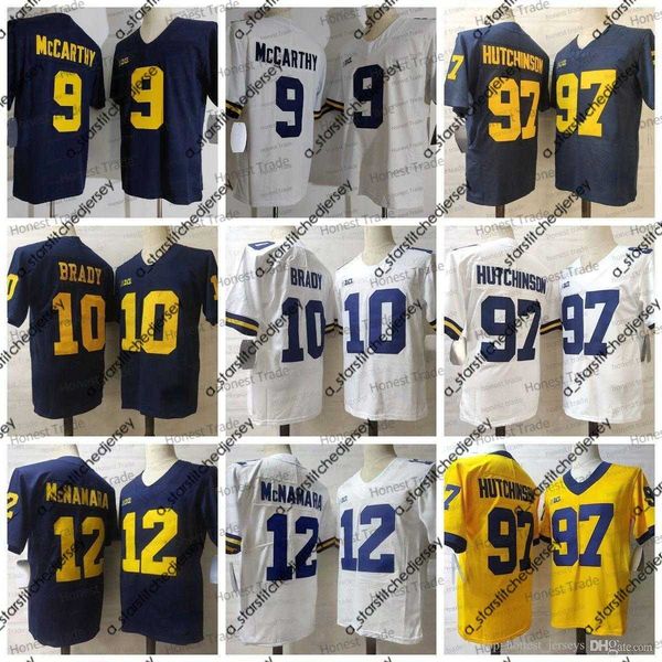 american college football wear football jerseys ncaa 9 mccarthy jersey 12 mcnamara 10 tom brady 97 aidan hutchinson yellow blue white michig, Black
american college football wear football jerseys ncaa 9 mccarthy jersey 12 mcnamara 10 tom brady 97 aidan hutchinson yellow blue white michig, Black