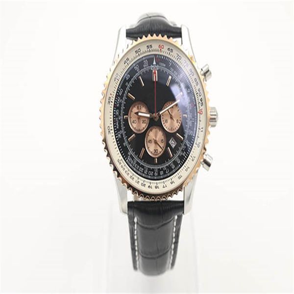 new style quartz -watch black dial gold fluted case leather belt silver skeleton 1884 navitimer watch316f, Slivery;brown
new style quartz -watch black dial gold fluted case leather belt silver skeleton 1884 navitimer watch316f, Slivery;brown