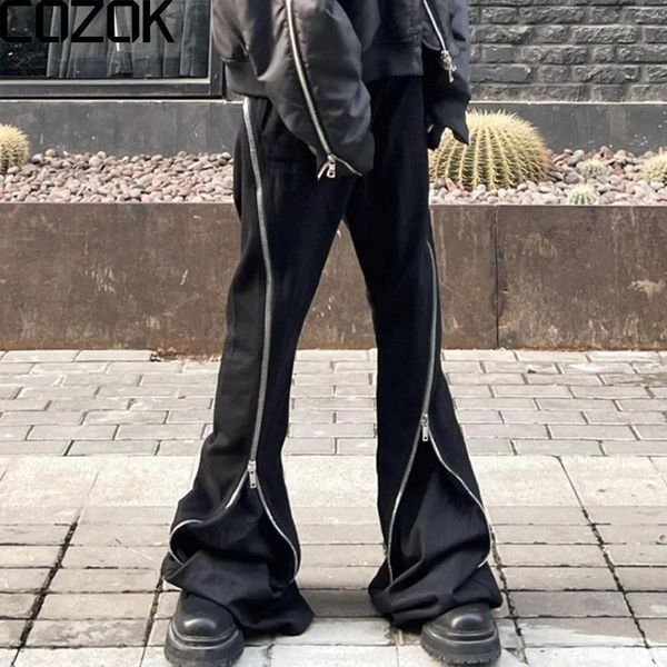 men's jeans vintage screw twist black micro flared men hip hop diagonal zipper loose wide pants streetwear denim, Blue
men's jeans vintage screw twist black micro flared men hip hop diagonal zipper loose wide pants streetwear denim, Blue