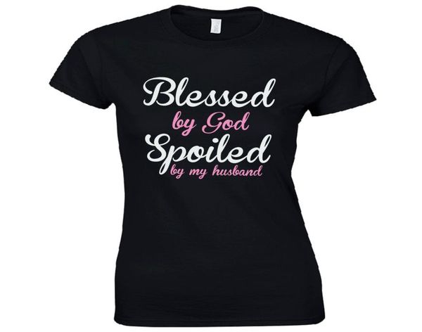fashionblessed by god spoiled by my husband ladies fitted tshirt funny wife joke 475496, White
fashionblessed by god spoiled by my husband ladies fitted tshirt funny wife joke 475496, White