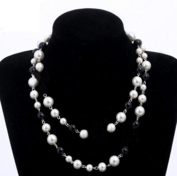 designer jewelry necklace elegant women black and white pearl sweater chain paris fashion diamond necklaces wedding jewelrys acces7996507, Silver
designer jewelry necklace elegant women black and white pearl sweater chain paris fashion diamond necklaces wedding jewelrys acces7996507, Silver