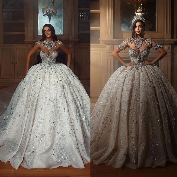 exquisite crystal wedding dress ball gown custom made luxury beading sequins lace sweetheart church bridal dresses, White
exquisite crystal wedding dress ball gown custom made luxury beading sequins lace sweetheart church bridal dresses, White